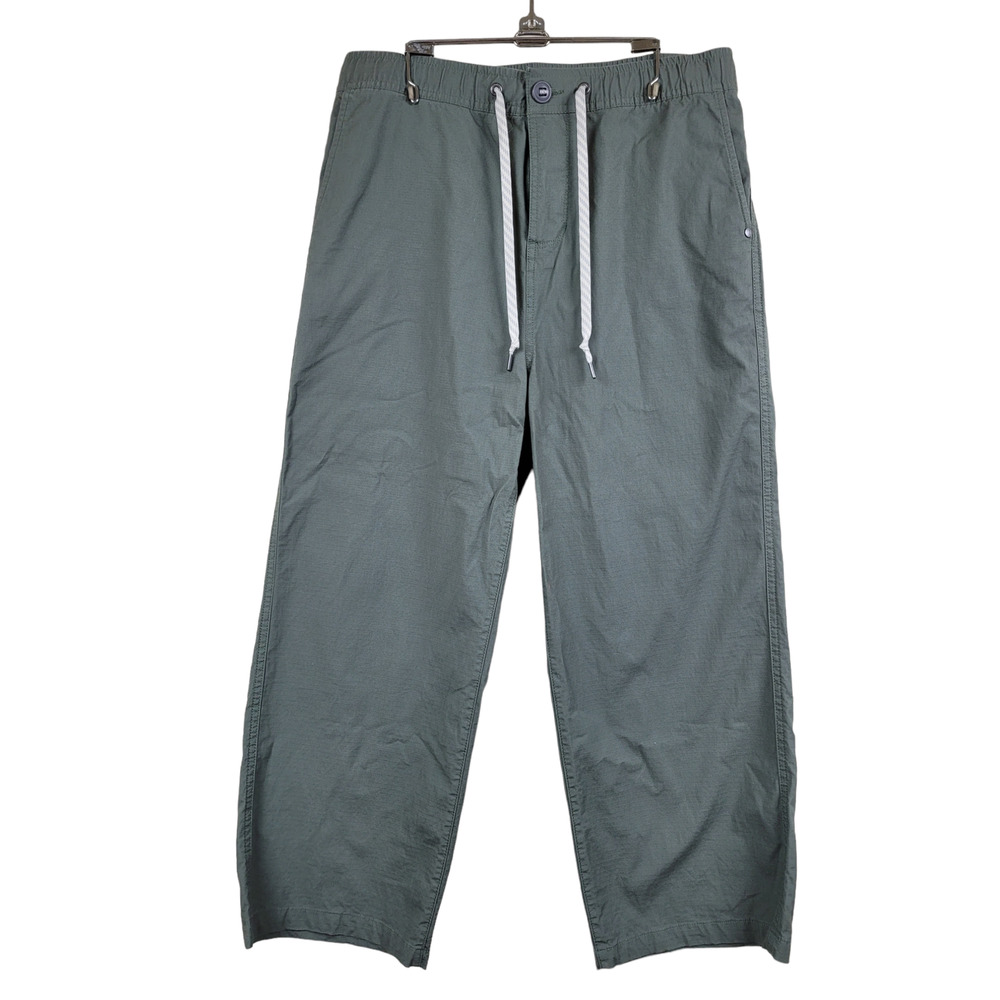 Vuori Women's Ripstop Wide Leg Charcoal Crop Pants Sz Large